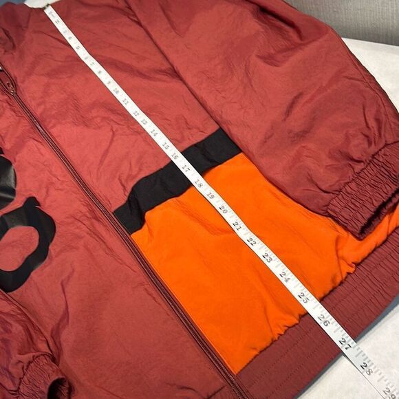 Adidas Big Logo Colorblock Jacket Windbreaker Sz Medium Orange Red Pink Black - Picture 12 of 12